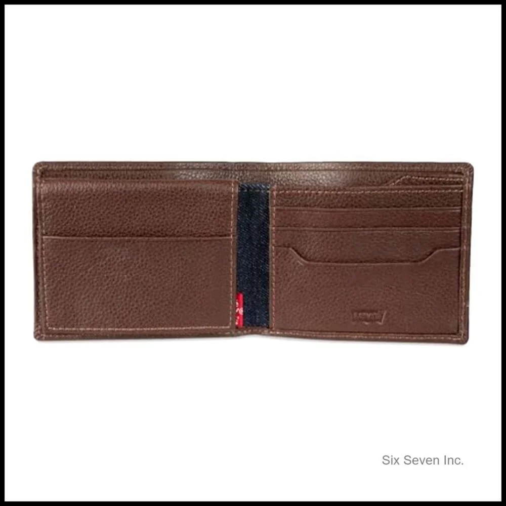 Genuine Leather Passcase Wallet RFID Blocking Classic Bifold Distressed Finish